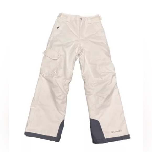 COLUMBIA BUGABOO OMNI-HEAT Insulated Snow Ski Snowboard Pants White/Grey Med - Picture 1 of 9